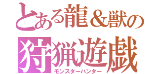 とある龍＆獣の狩猟遊戯（モンスターハンター）