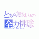 とある無気力の全力排球（が、見たいなぁと。）