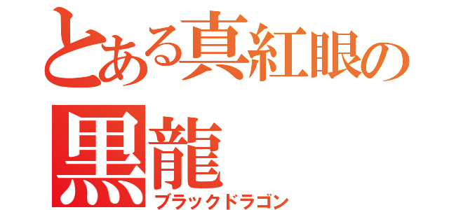 とある真紅眼の黒龍（ブラックドラゴン）