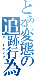 とある変態の追跡行為Ⅱ（ストーキング）