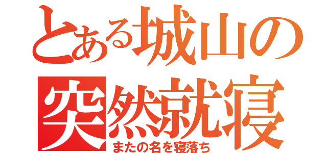 とある城山の突然就寝（またの名を寝落ち）