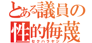 とある議員の性的侮蔑発言（セクハラヤジ）