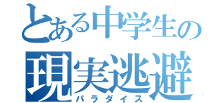 とある中学生の現実逃避（パラダイス）