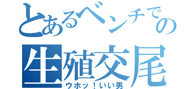 とあるベンチでの生殖交尾（ウホッ！いい男）