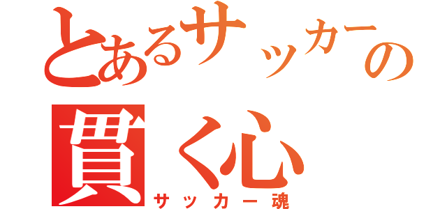 とあるサッカー部の貫く心（サッカー魂）