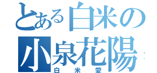 とある白米の小泉花陽（白米愛）