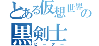 とある仮想世界の黒剣士（ビーター）