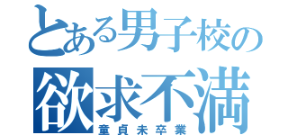 とある男子校の欲求不満（童貞未卒業）