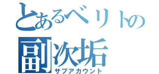 とあるベリトの副次垢（サブアカウント）