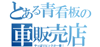 とある青看板の車販売店（やっぱりビックが一番！）