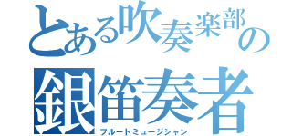 とある吹奏楽部の銀笛奏者（フルートミュージシャン）