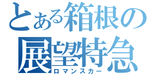 とある箱根の展望特急（ロマンスカー）