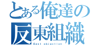 とある俺達の反東組織（Ｅａｓｔ ｏｂｊｅｃｔｉｏｎ）