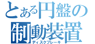 とある円盤の制動装置（ディスクブレーキ）