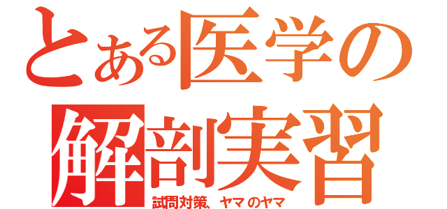 とある医学の解剖実習（試問対策、ヤマのヤマ）