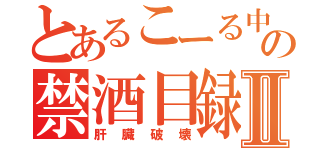 とあるこーる中毒の禁酒目録Ⅱ（肝臓破壊）