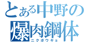 とある中野の爆肉鋼体（ニクボウギョ）