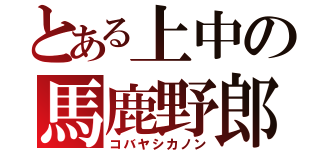 とある上中の馬鹿野郎（コバヤシカノン）