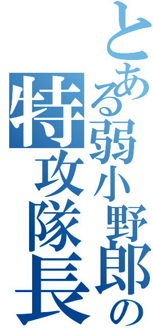 とある弱小野郎の特攻隊長（）