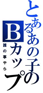 とあるあの子のＢカップ（誰の事やら）