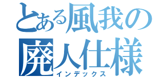 とある風我の廃人仕様（インデックス）