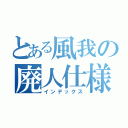 とある風我の廃人仕様（インデックス）