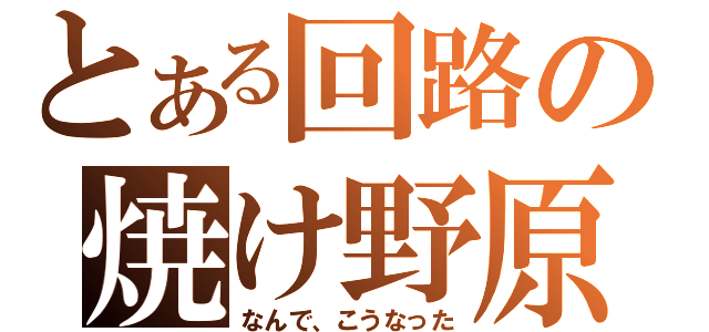 とある回路の焼け野原（なんで、こうなった）