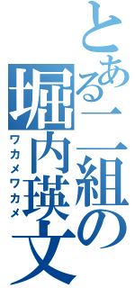 とある二組の堀内瑛文（ワカメワカメ）