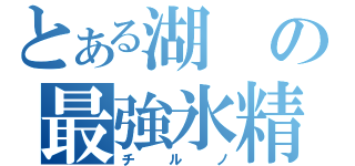 とある湖の最強氷精（チルノ）