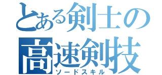 とある剣士の高速剣技（ソードスキル）