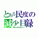 とある民度の減少目録（過度な反応は控えよう）