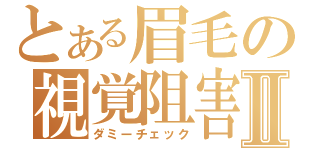 とある眉毛の視覚阻害Ⅱ（ダミーチェック）