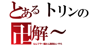 とあるトリンの卍解～（なんでや一護さん関係ないやろ）