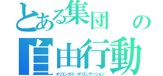 とある集団　　の自由行動（オリエンタル・オリエンテーション）