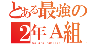 とある最強の２年Ａ組（ｗｅ ａｒｅ ｆａｍｉｌｙ！）