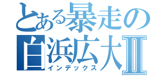 とある暴走の白浜広大Ⅱ（インデックス）