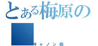 とある梅原の（キャノン砲）