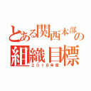 とある関西本部の組織目標（２０１８年度）