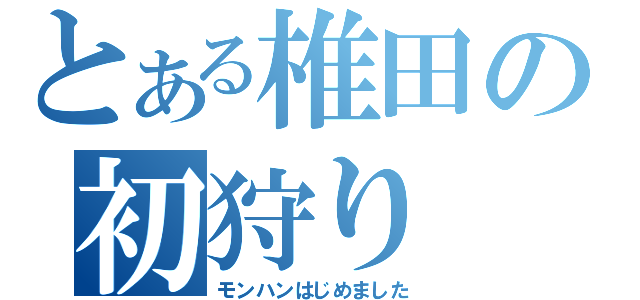 とある椎田の初狩り（モンハンはじめました）