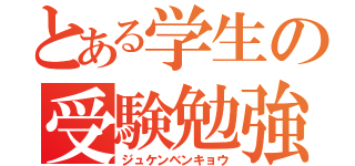 とある学生の受験勉強（ジュケンベンキョウ）