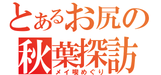 とあるお尻の秋葉探訪（メイ喫めぐり）