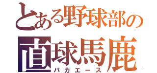 とある野球部の直球馬鹿（バカエース）