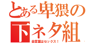 とある卑猥の下ネタ組（合言葉はセックス！）