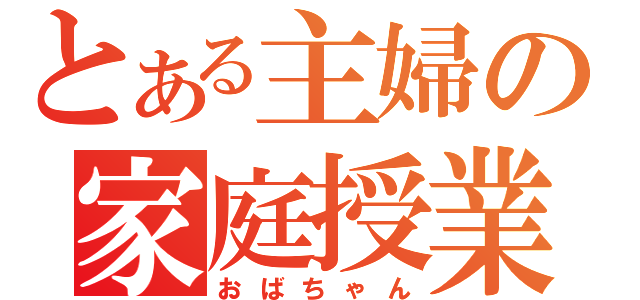 とある主婦の家庭授業（おばちゃん）