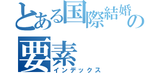 とある国際結婚関連の要素（インデックス）