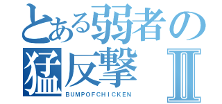 とある弱者の猛反撃Ⅱ（ＢＵＭＰＯＦＣＨＩＣＫＥＮ）