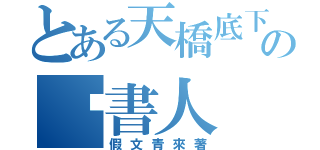 とある天橋底下の说書人（假文青來著）