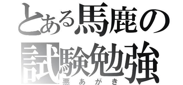 とある馬鹿の試験勉強（悪あがき）