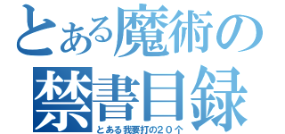 とある魔術の禁書目録（とある我要打の２０个）