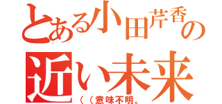 とある小田芹香の近い未来（（（意味不明。）